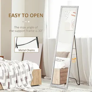 HOMCOM Full Length Mirror Free Standing Mirror Dressing Mirror for Dorm Home