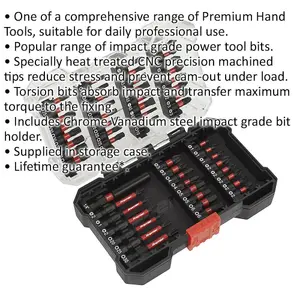 55-Piece Professional Impact Grade Power Tool Bit Set with S2 Steel Bits and Storage Case