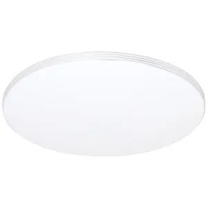 Milagro Ceiling Lamp Siena 25W LED 350 mm Stylish White And Chrome Circular Design Dimmable Including Remote Control