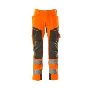 Mascot Accelerate Safe Trousers with Kneepad Pockets - Hi-Vis Orange/Dark Anthracite   (28.5) (Leg Length - Regular)