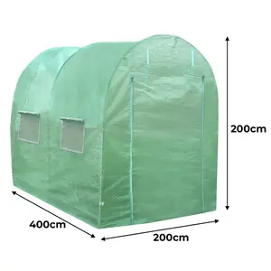 Polytunnel Greenhouse - 4m x 2m with Racking