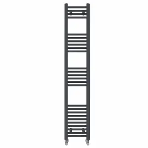 Right Radiators 1600x300 mm Straight Heated Towel Rail Radiator Bathroom Ladder Warmer Anthracite