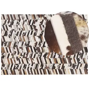 Cowhide Area Rug 160 x 230 cm Brown and White AKYELE