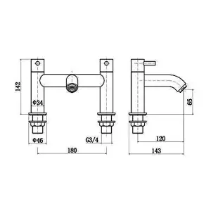 SunDaze Chrome Bath Filler Mixer Tap Bathroom Morden Tub Lever Faucet