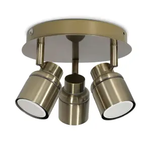 ValueLights Benton Gold Bathroom Ceiling Plate Spotlight