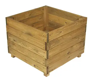 Large Square Wooden Garden Planter Plant Flower Trough Timber Box Pot Heavy Duty