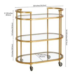 Metal Bar Cart Brass