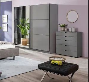 Valentina Grey 220cm Sliding Wardrobe with Mirror