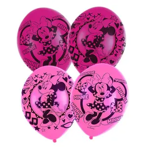 Disney Latex Minnie Mouse Balloons (Pack of 6) Pink/Black (One Size)