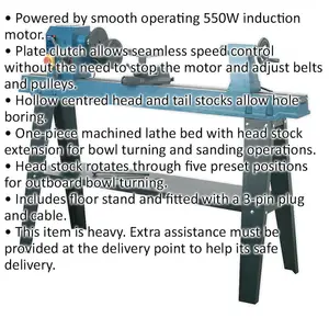 High-Performance 10 Speed Wood Lathe with 1100mm Centers and 550W Motor