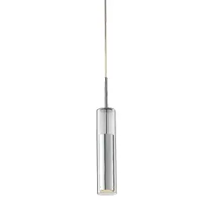 Luminosa TABOO Slim Pendant Ceiling Light Chrome 7x47cm