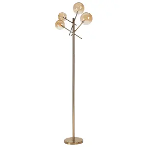 Beliani Retro Metal Floor Lamp Gold TAMESI