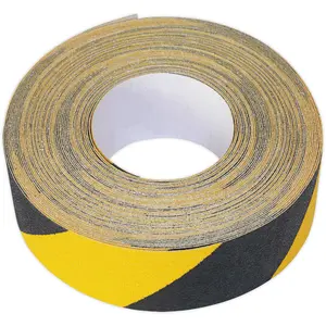 50mm x 18m Black and Yellow Anti-Slip Hazard Tape for Safe Walking Areas