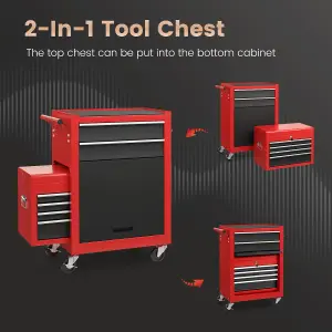 Costway 6 Drawers Rolling Tool Chest Garage Tool Storage Cabinet Detachable Toolbox w/ Wheels