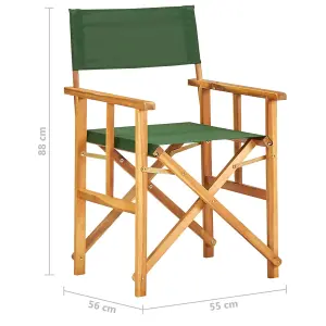 Berkfield Director's Chairs 2 pcs Solid Acacia Wood Green