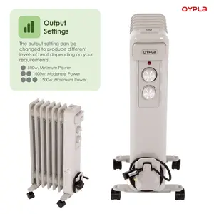 Oypla Electrical 1500W 7 Fin Portable Oil Filled Radiator Electric Heater