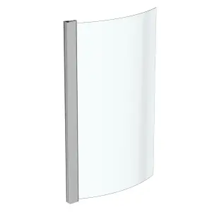 Ideal Standard Tempo Curved 1 panel Clear glass Bright Silver effect frame Bath screen, (W) 820mm (H) 1400mm