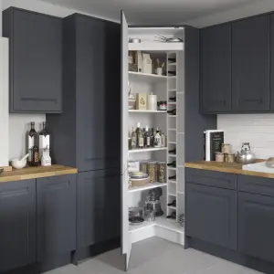 GoodHome Garcinia Integrated handle Matt navy blue Shaker Highline Cabinet door (W)600mm (H)715mm (T)20mm