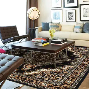 Black Medallion Traditional Rug - Texas