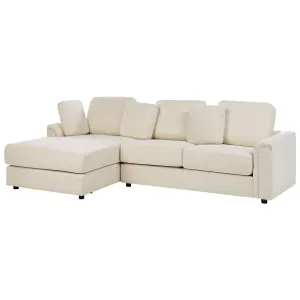 Right-Hand Corner Sofa KOHLO Light Beige Fabric Right Hand