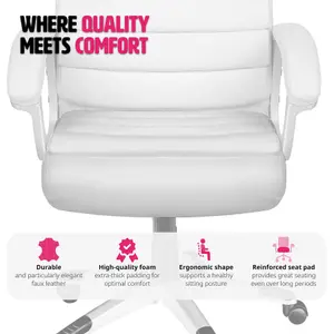 tectake Office chair Paul - desk chair computer chair - white