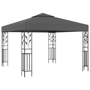 Berkfield Gazebo with LED String Lights 3x3 m Anthracite