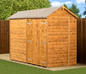 Empire Modular Apex 6x8 dipped treated tongue and groove wooden garden shed double door (6' x 8' / 6ft x 8) (6x8)