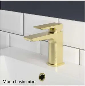 Aquarius Hydro Mono Basin Mixer Tap inc Waste Brushed Brass