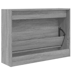 Shoe Cabinet Grey Sonoma 80x21x57 cm Engineered Wood