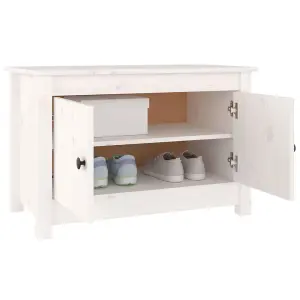 Berkfield Shoe Cabinet White 70x38x45.5 cm Solid Wood Pine