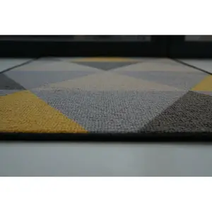 Yeprad Door Mat Grey/Yellow/Beige / Rectangle 80 x 150cm