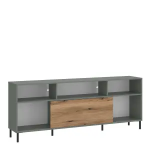 Darwin TV Cabinet 1 Door 73cm High in Green/Oak