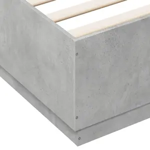 Berkfield Bed Frame with LED without Mattress Concrete Grey 160x200 cm