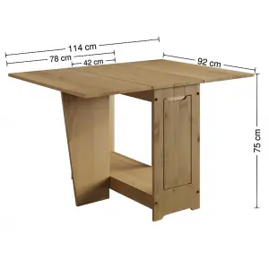 Mercers Furniture Corona Butterfly Dining Set & 4 Chairs Folding Compact Drop Leaf Solid Pine