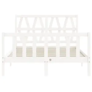 Berkfield Bed Frame with Headboard White 140x200 cm Solid Wood