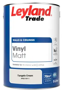 Leyland Trade Vinyl Matt Walls & Ceilings Emulsion Paint Tangelo Cream (PPG1197-1) 5L