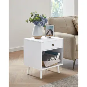 Monterey 1 Drawer Bedside Table White