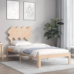 Berkfield Bed Frame with Headboard 90x200 cm Solid Wood