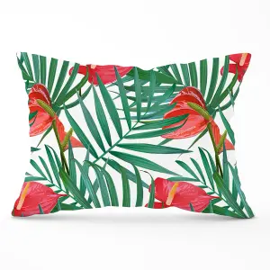 Tropical Flowers And Palm Leaves Cushions 33cm x 48cm