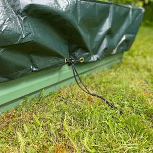 Metal Raised Vegetable Bed in Green (100cm x 30cm) with Cover