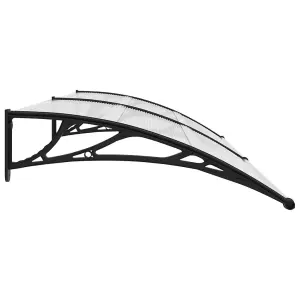 Berkfield Door Canopy Black and Transparent 240x80 cm PC