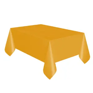 Unique Party Reusable Rectangular Plastic Tablecover (19 Colours) Orange (One Size)