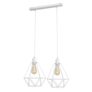 Luminosa Karo Straight Bar Pendant Ceiling Light White 50cm