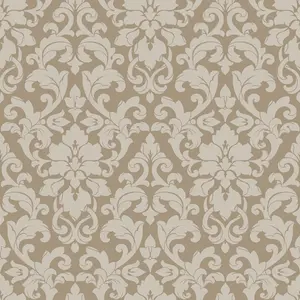 Galerie Stripes And Damask 2 Bronze Brown Velvet Damask Smooth Wallpaper