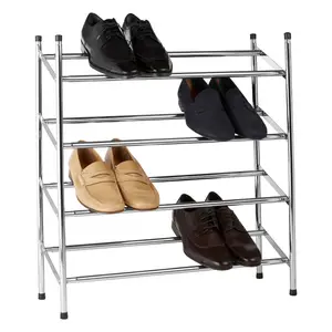 Maison by Premier Extendable Chrome Frame 4 Tier Shoe Rack