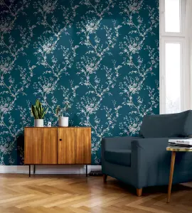 Arthouse Oriental Trail Teal Wallpaper