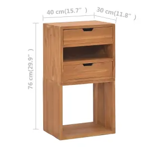 Berkfield Storage Cabinet 40x30x76 cm Solid Teak Wood