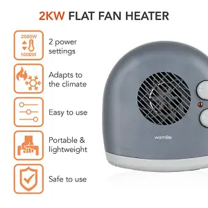 Warmlite WL44004DT 2000W Flat Fan Heater