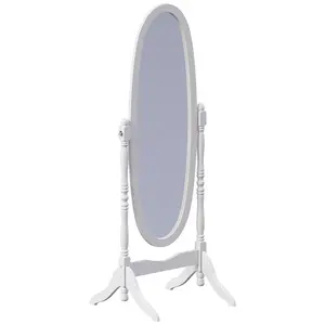 Beecroft Solid And Engineered Wood Oval Mirror White