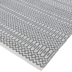 Grey Outdoor Rug, Geometric Stain-Resistant Rug For Patio Decks Garden Balcony, 2mm Modern Outdoor Rug-200cm X 290cm